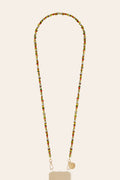 LE324658 | Liviya Khaki & Orange Beaded Long Phone Chain 120 cm