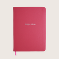 Midsize Ruled Leather Notebook in Bubblegum Pink Calfskin - Bright Ideas