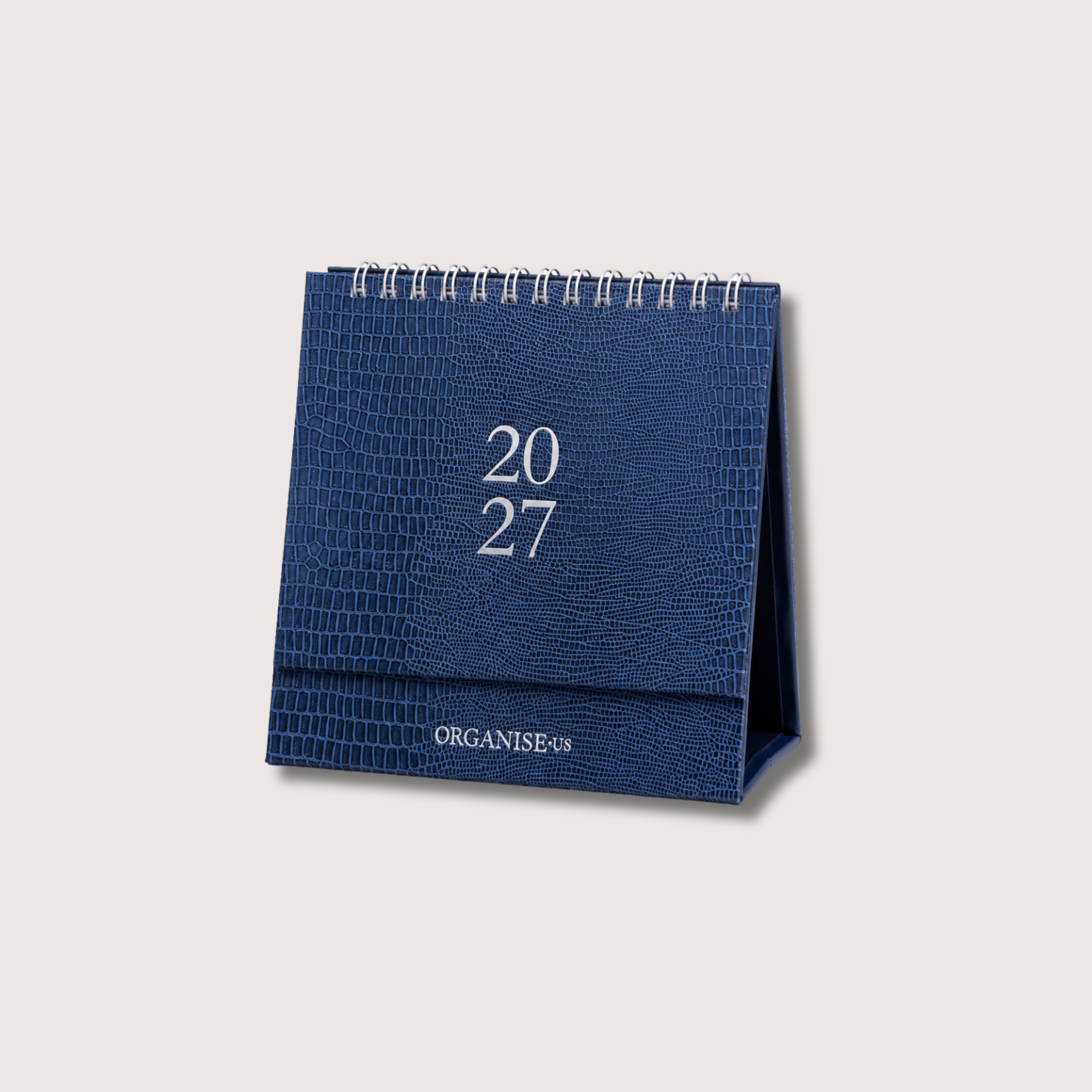 Desk Calendar in Marine Blue Iguana - 12 months