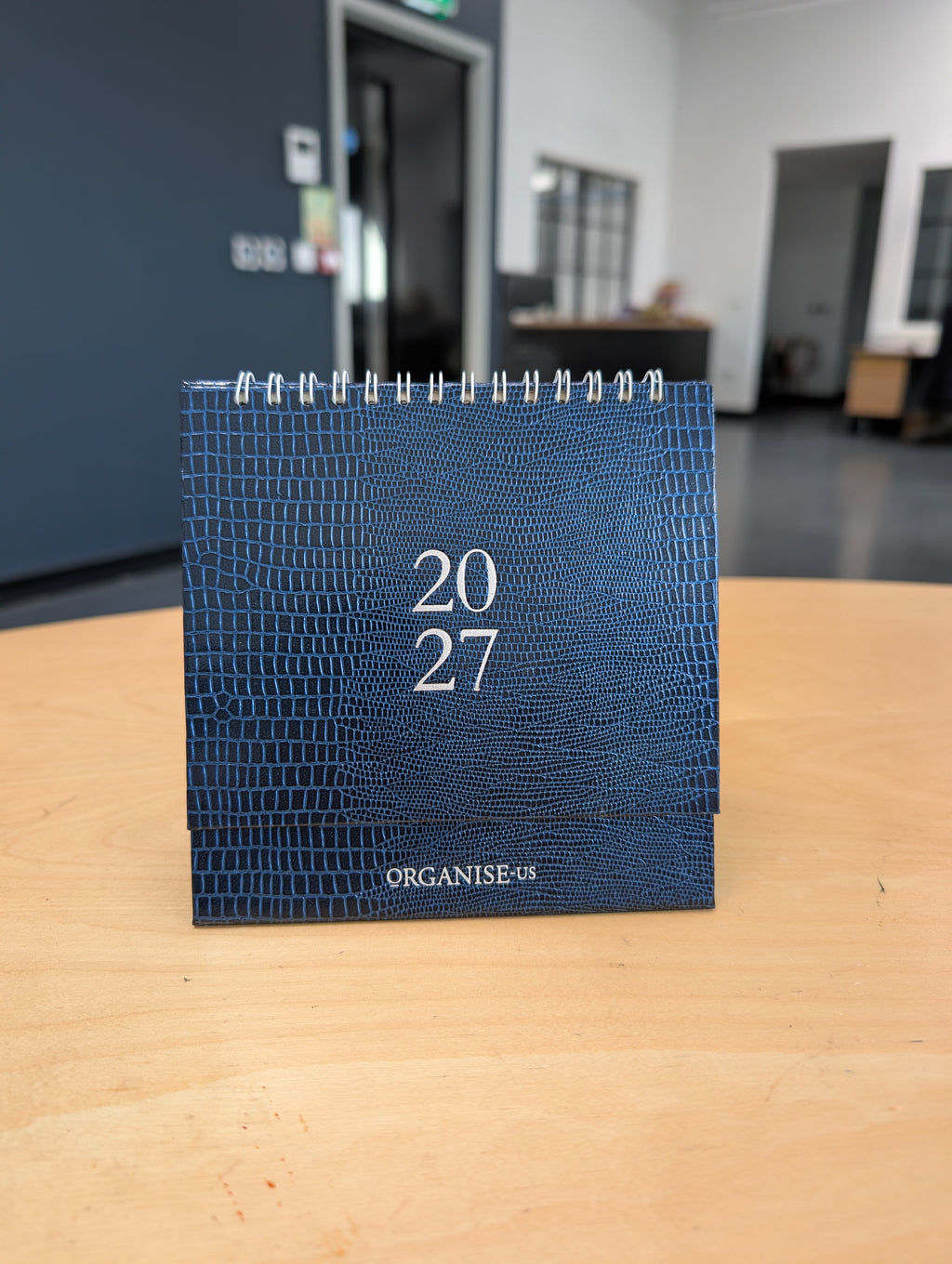 Desk Calendar in Marine Blue Iguana - 12 months