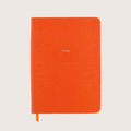 Midsize Ruled Leather Notebook in Clementine Orange Lizard