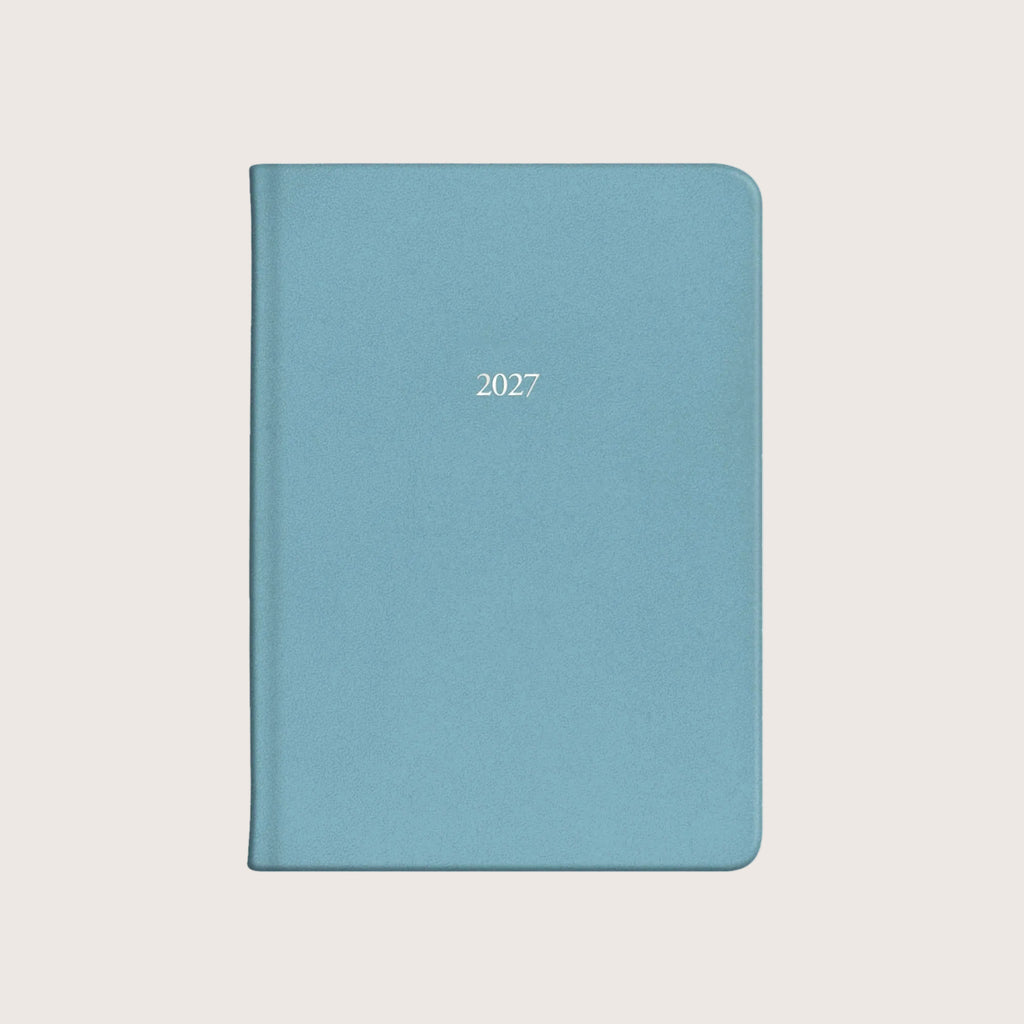 Midsize Soft Leather Belgravia Diary 2027 in Aqua Blue