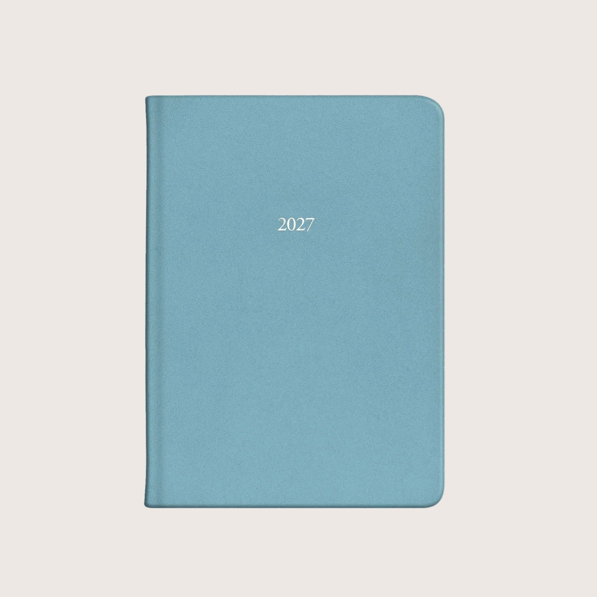 Midsize Soft Leather Belgravia Diary 2027 in Aqua Blue