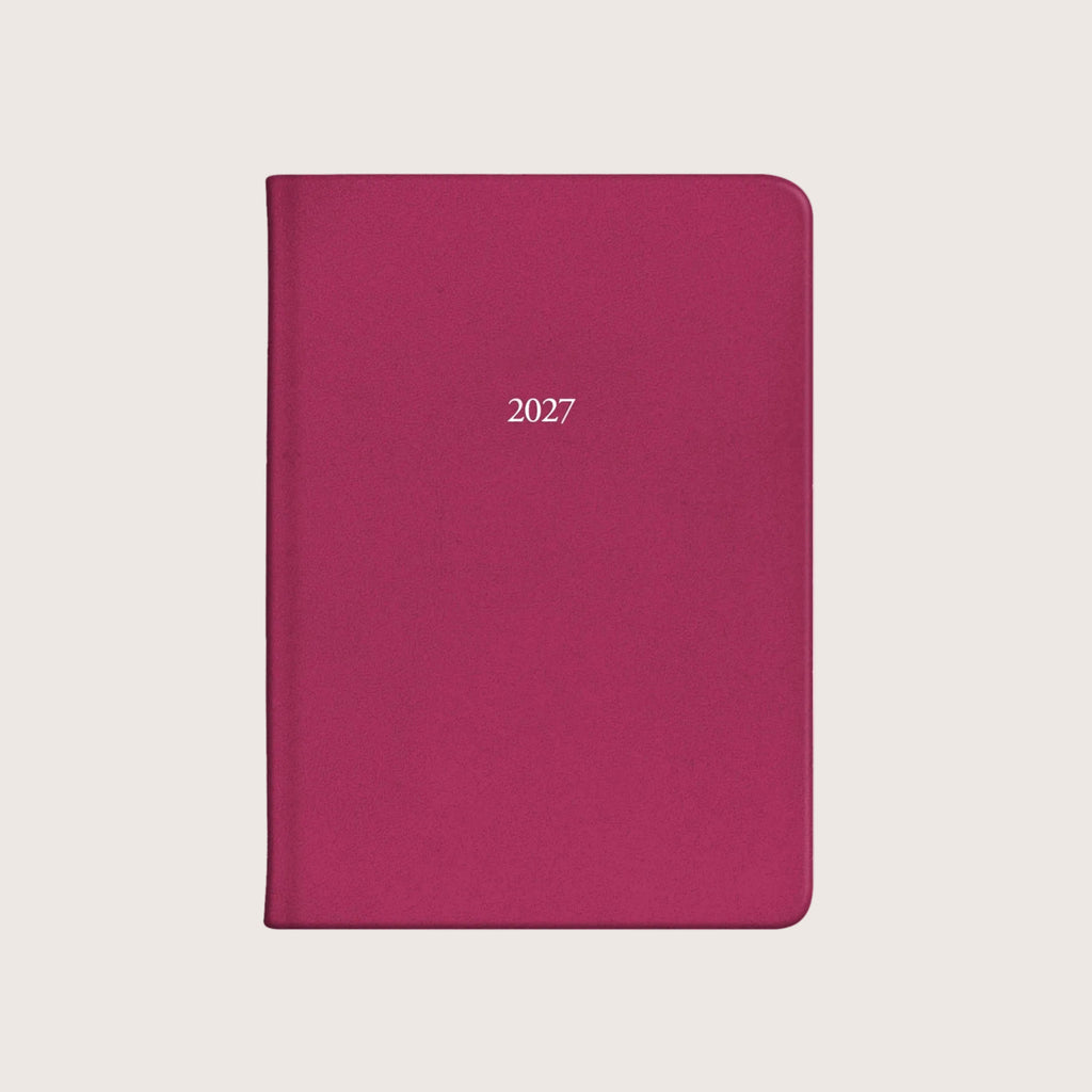 Midsize Soft Leather Belgravia Diary 2027 in Deep Pink
