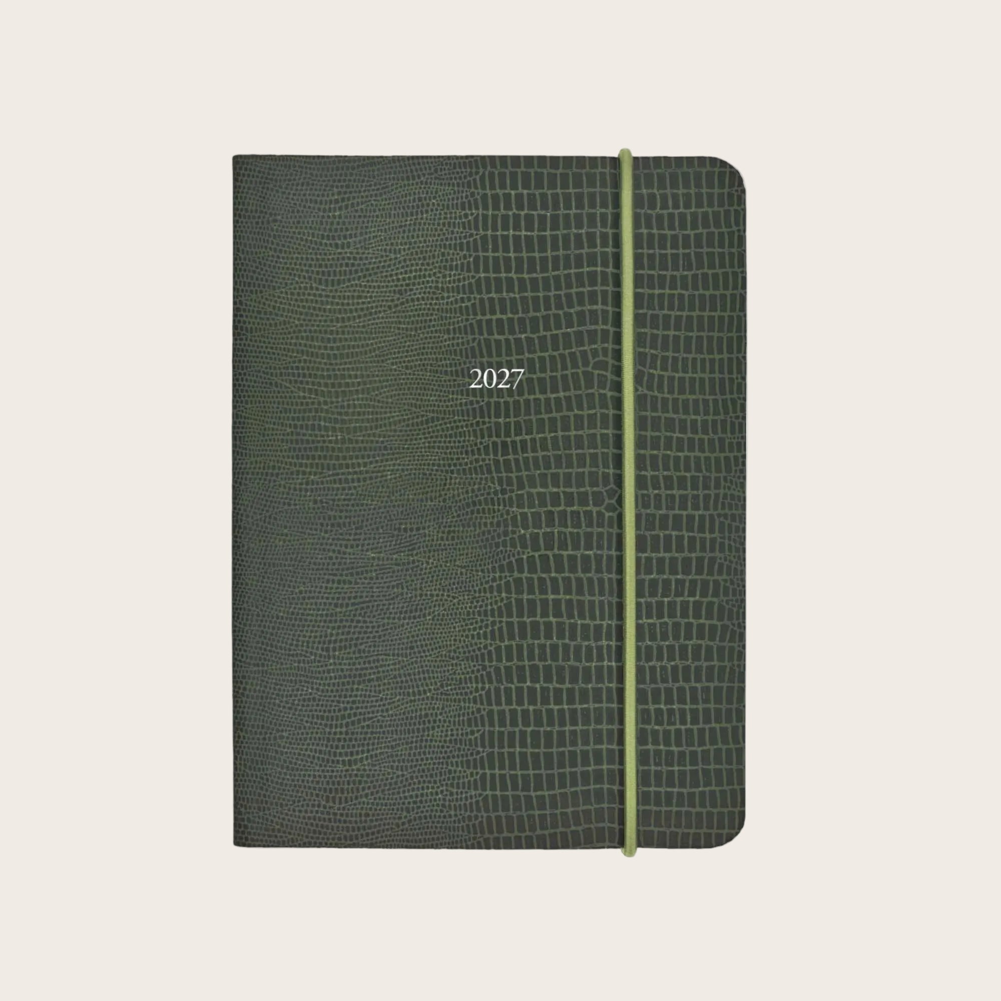 Midsize Pellaq Belgravia Diary 2027 in Khaki Iguana