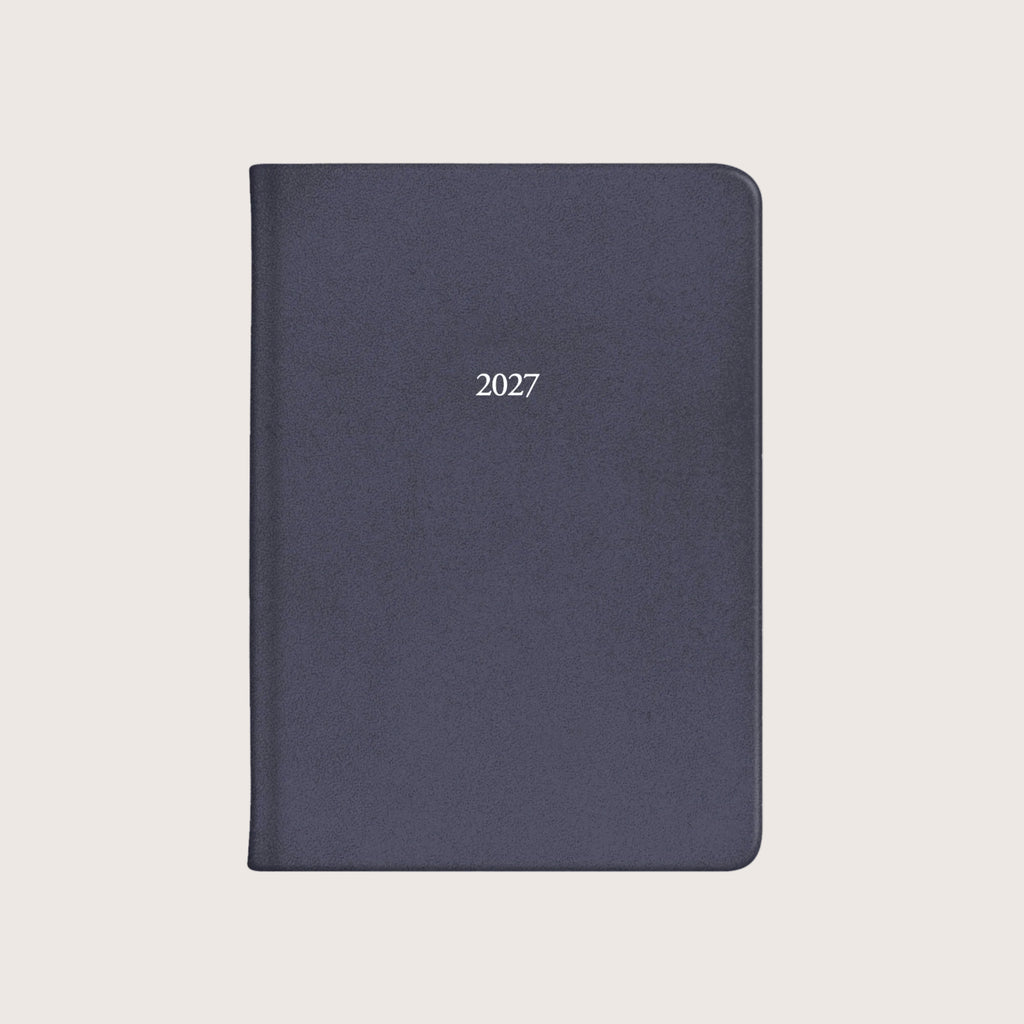 Midsize Soft Leather Belgravia Diary 2027 in Navy Blue