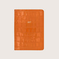 Midsize Leather Belgravia Diary 2027 in Tangerine Orange Croc