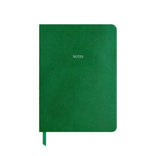 Load image into Gallery viewer, Midsize Notes in Emerald Green Lizard - Feint ruled
