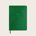 Midsize Ruled Leather Notebook in Emerald Green Lizard