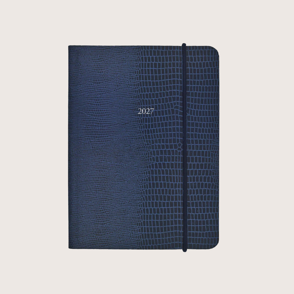 Midsize Pellaq Belgravia Diary 2027 in Marine Blue Iguana