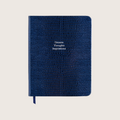 Midsize Ruled Pellaq Notebook in Marine Blue Iguana - Dreams Thoughts Inspirations