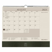 Load image into Gallery viewer, The OrganiseherTM 17 month Wall Calendar 2023- 2025 in Khaki Green Iguana
