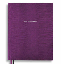 Load image into Gallery viewer, The Desk Book in Mulberry lizard  Pellaq - Feint ruled
