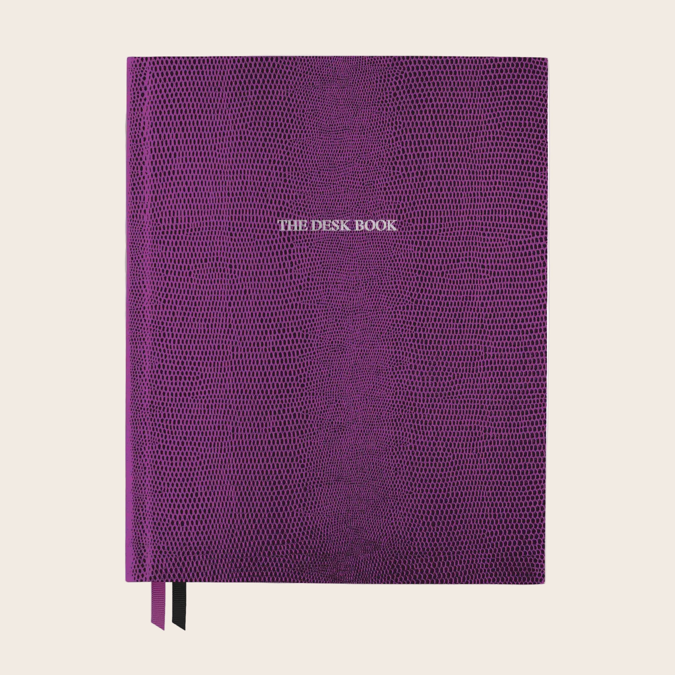 The Desk Book in Mulberry Lizard Pellaq