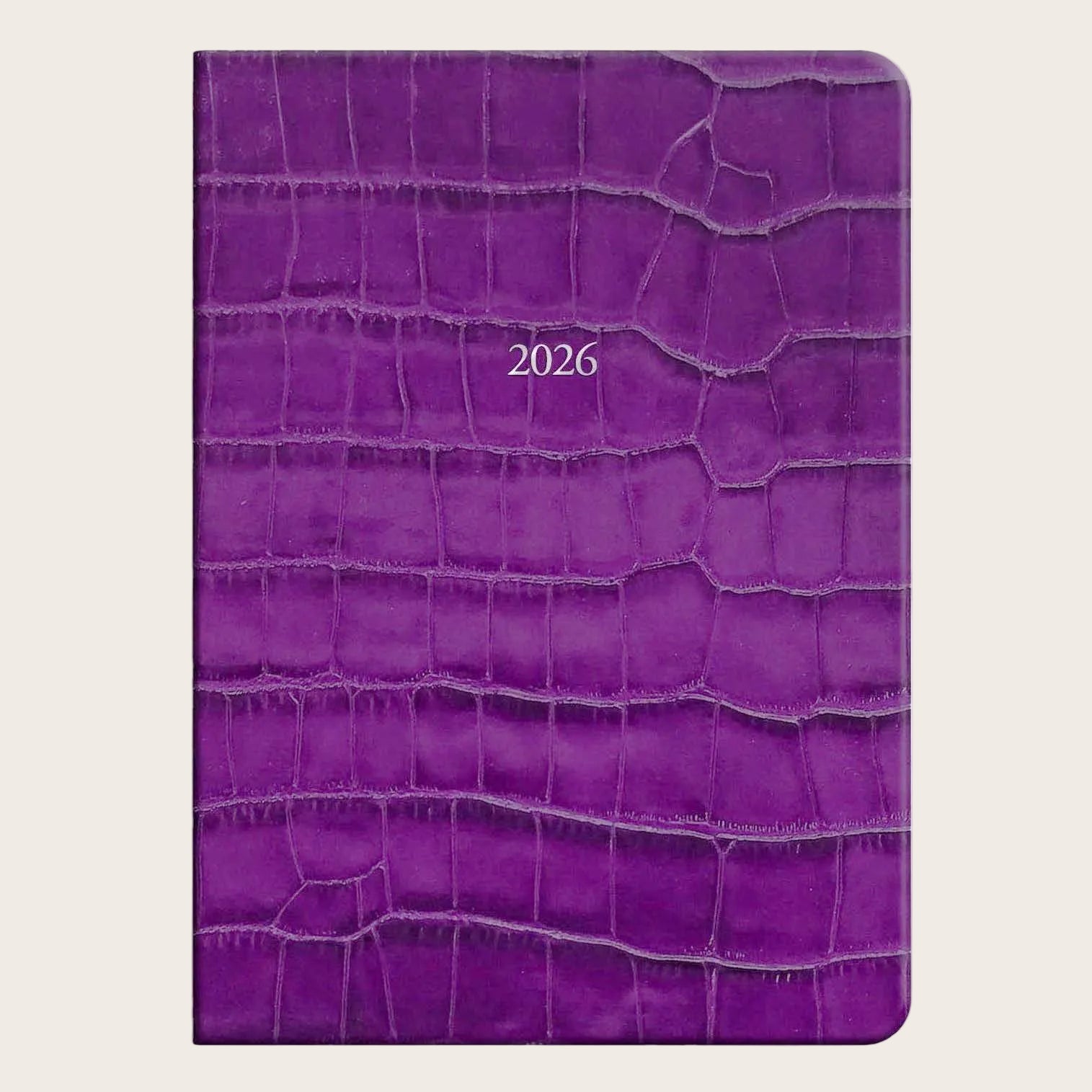 Large Leather Belgravia Diary 2026 in Amethyst Croc