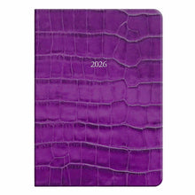 Load image into Gallery viewer, Midsize Belgravia Diary 2026 in Amethyst Croc

