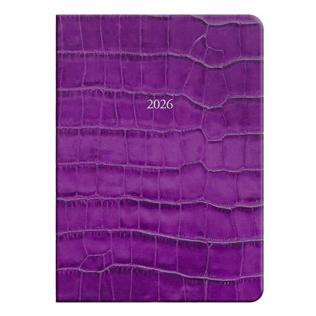 Midsize Belgravia Diary 2026 in Amethyst Croc