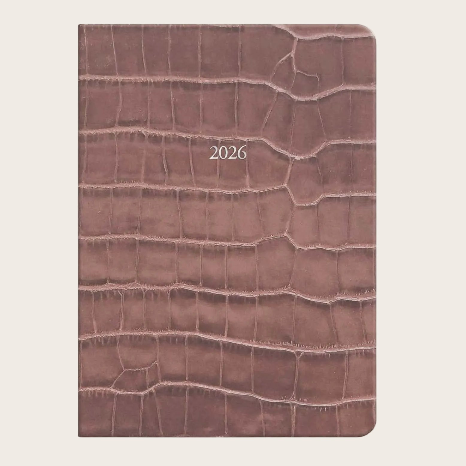 Large Leather Belgravia Diary 2026 in Taupe Croc