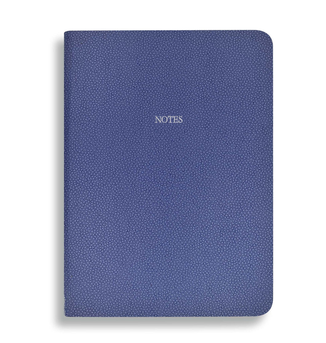 Large Notes in Cornflower Blue Galuchat - Feint ruled