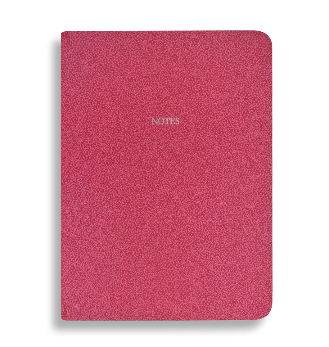 Large Notes in Rose Pink Galuchat - Feint ruled