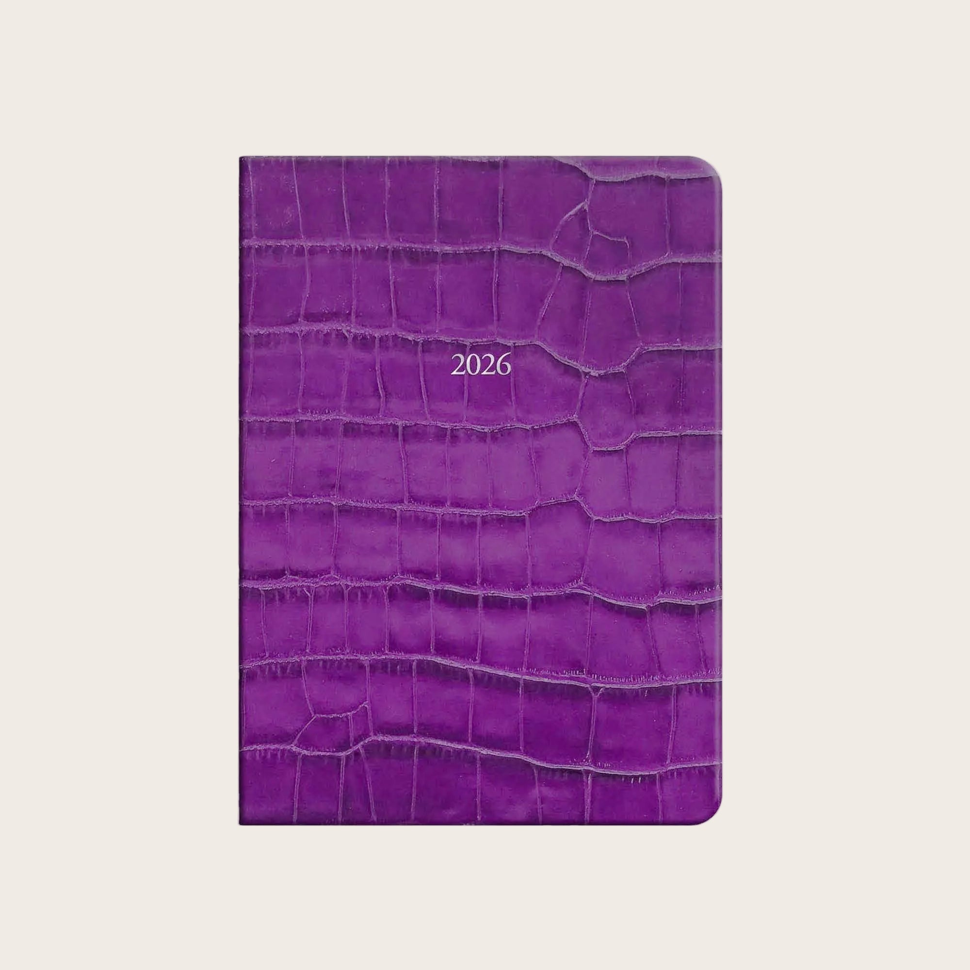 Midsize Leather Organiseher™ Diary 2026 in Amethyst Croc