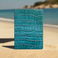 Petrol Blue croc leather