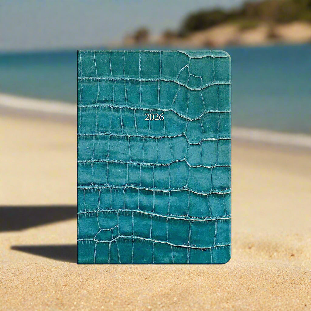 Petrol Blue croc leather