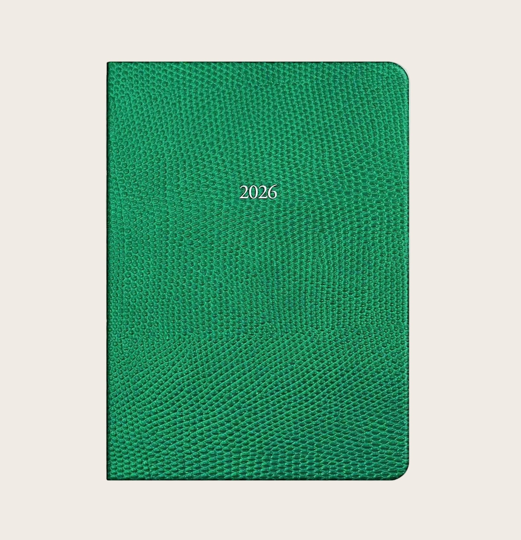 Large Leather Organiseher™ Diary 2026 in Leaf Green Lizard