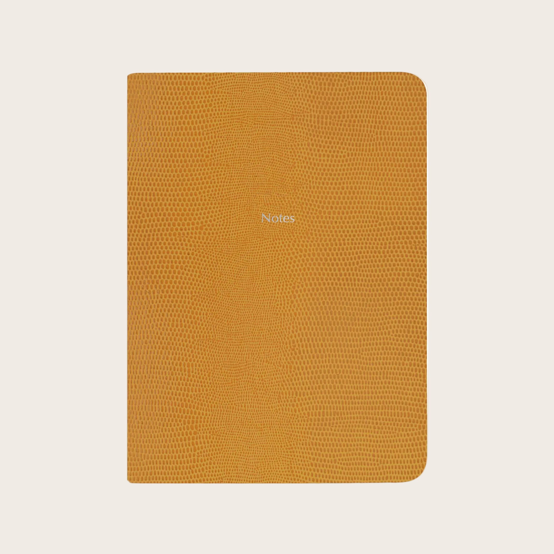 Midsize Ruled Pellaq Notebook in Buttercup Lizard