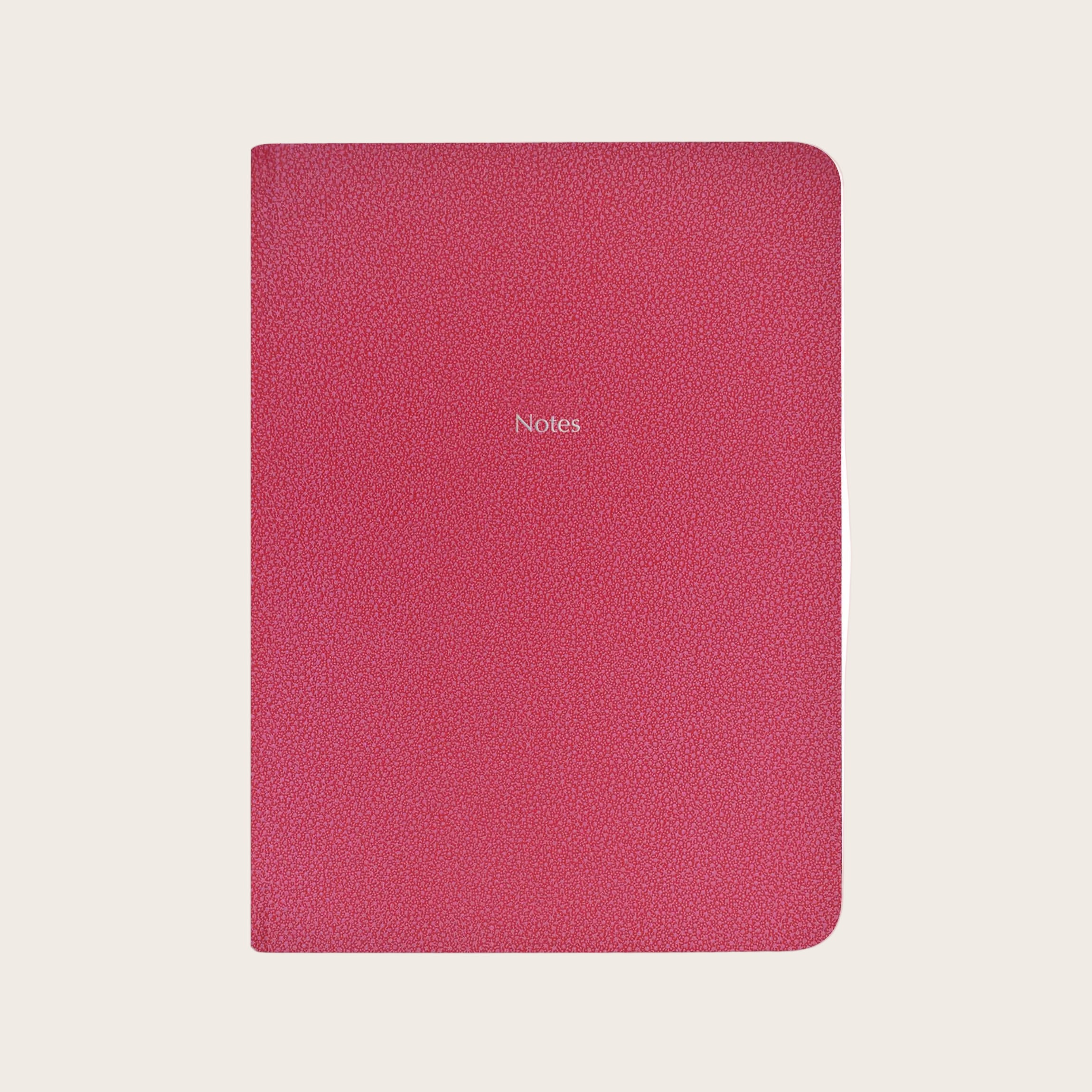Midsize Ruled Pellaq Notebook in Rose Pink Galuchat