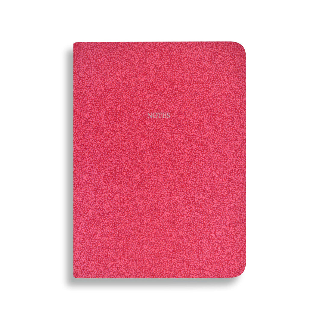 Midsize Notes in Rose Pink Galuchat - Feint ruled