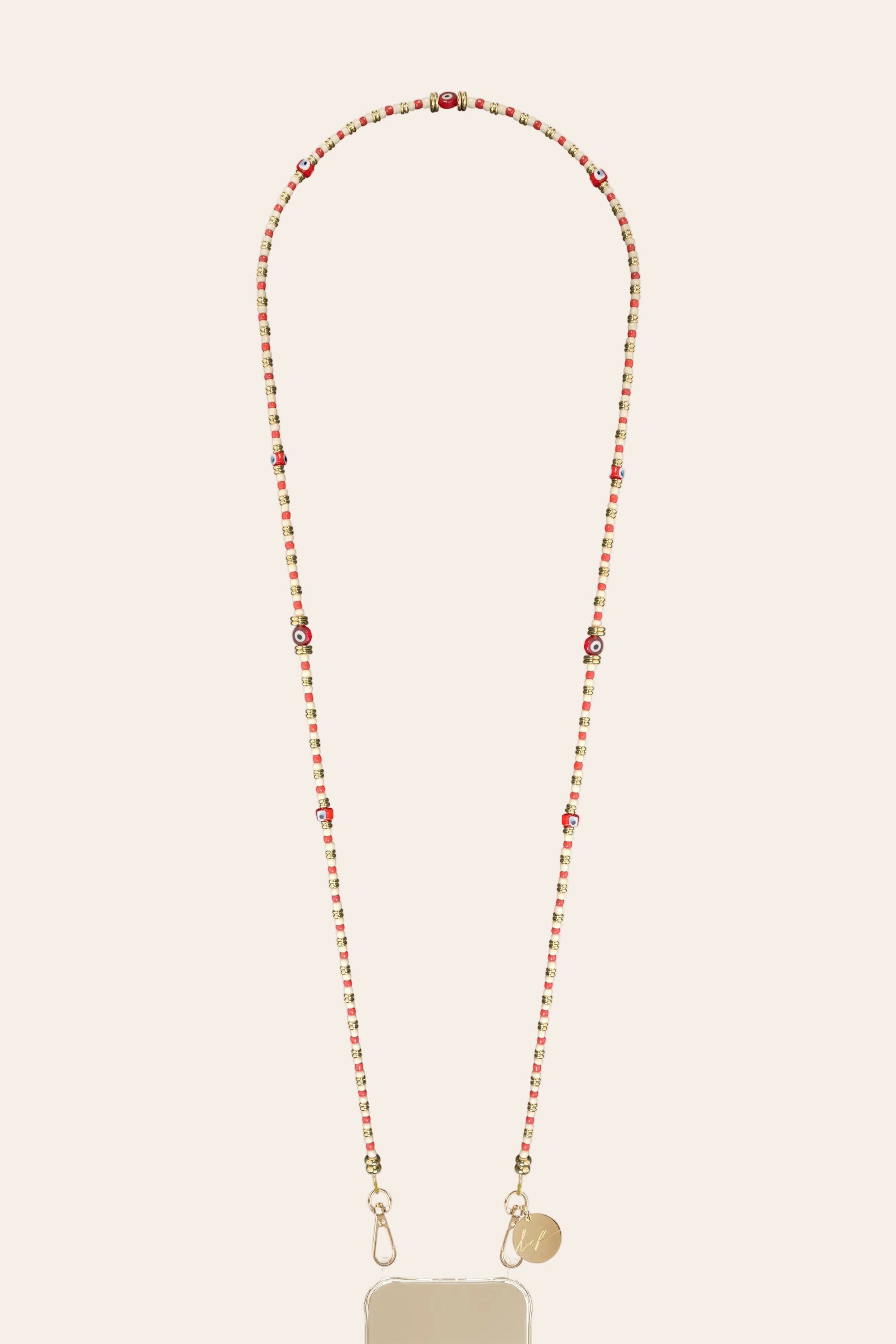 LE324678 | Paros Red Long Phone Chain 120 cm