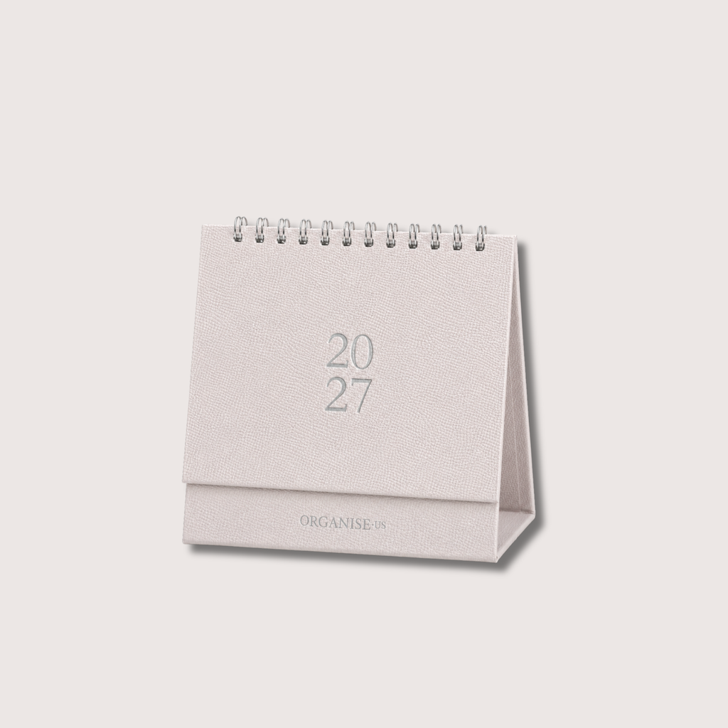 Desk Calendar in Powder Pink Galuchat - 12 months