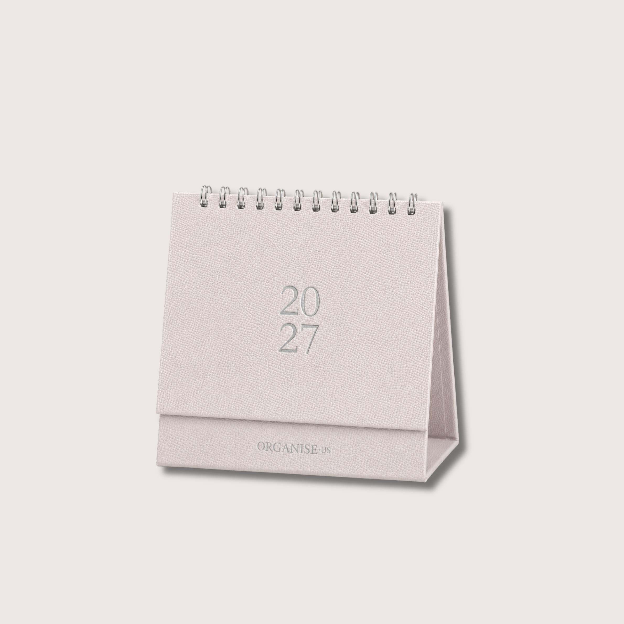 Desk Calendar in Powder Pink Galuchat - 12 months