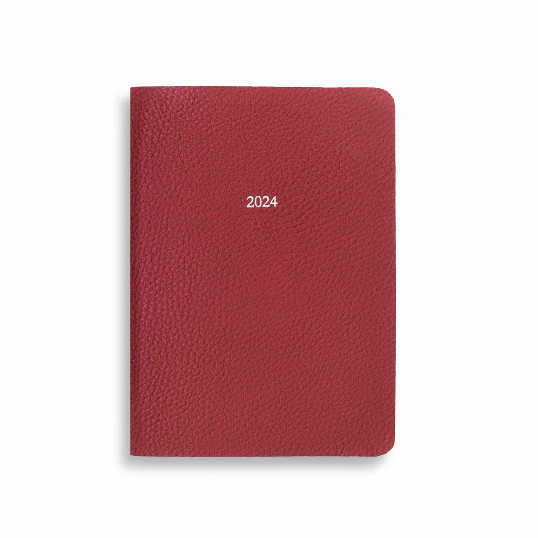 The Midsize OrganiseherTM Diary 2024 in Dark Red Pebble