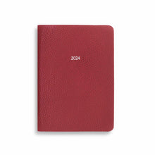 Load image into Gallery viewer, Midsize Belgravia Diary 2024 in Dark Red Pebble
