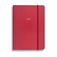 Load image into Gallery viewer, Large Belgravia Diary 2024 in Red Lizard
