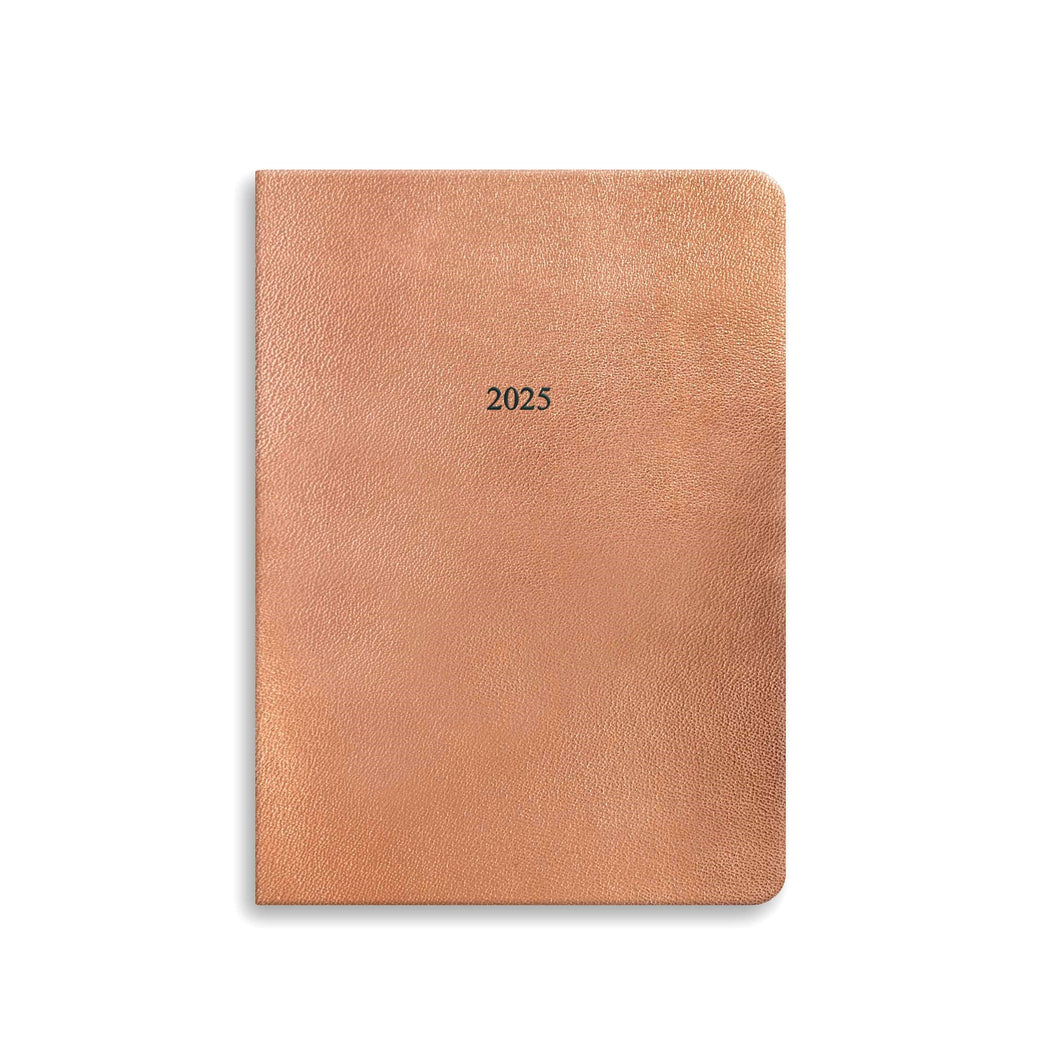 Midsize Belgravia Diary 2025 in Rose Gold Calfskin