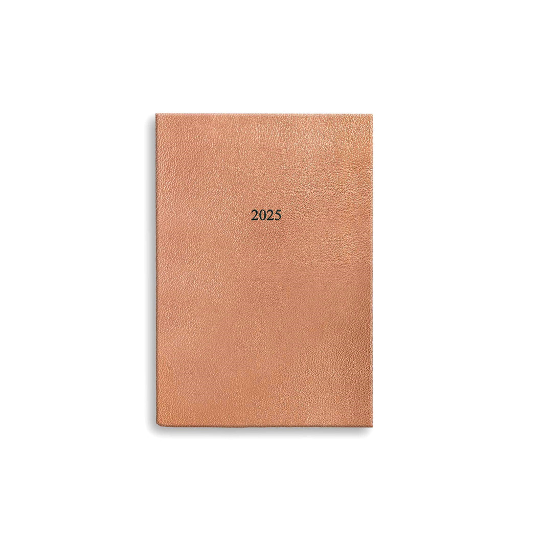 Small Belgravia Diary 2025 in Rose Gold Calfskin