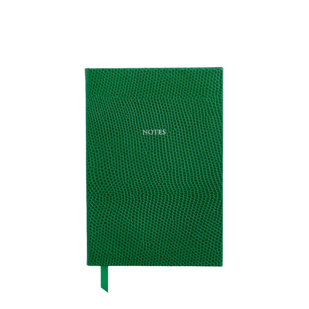 Small Notes in Forest Green Lizard - Feint ruled