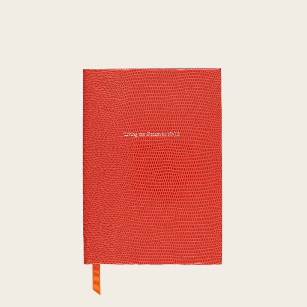 Small SW15 Pellaq Notebook in Flame Orange Lizard