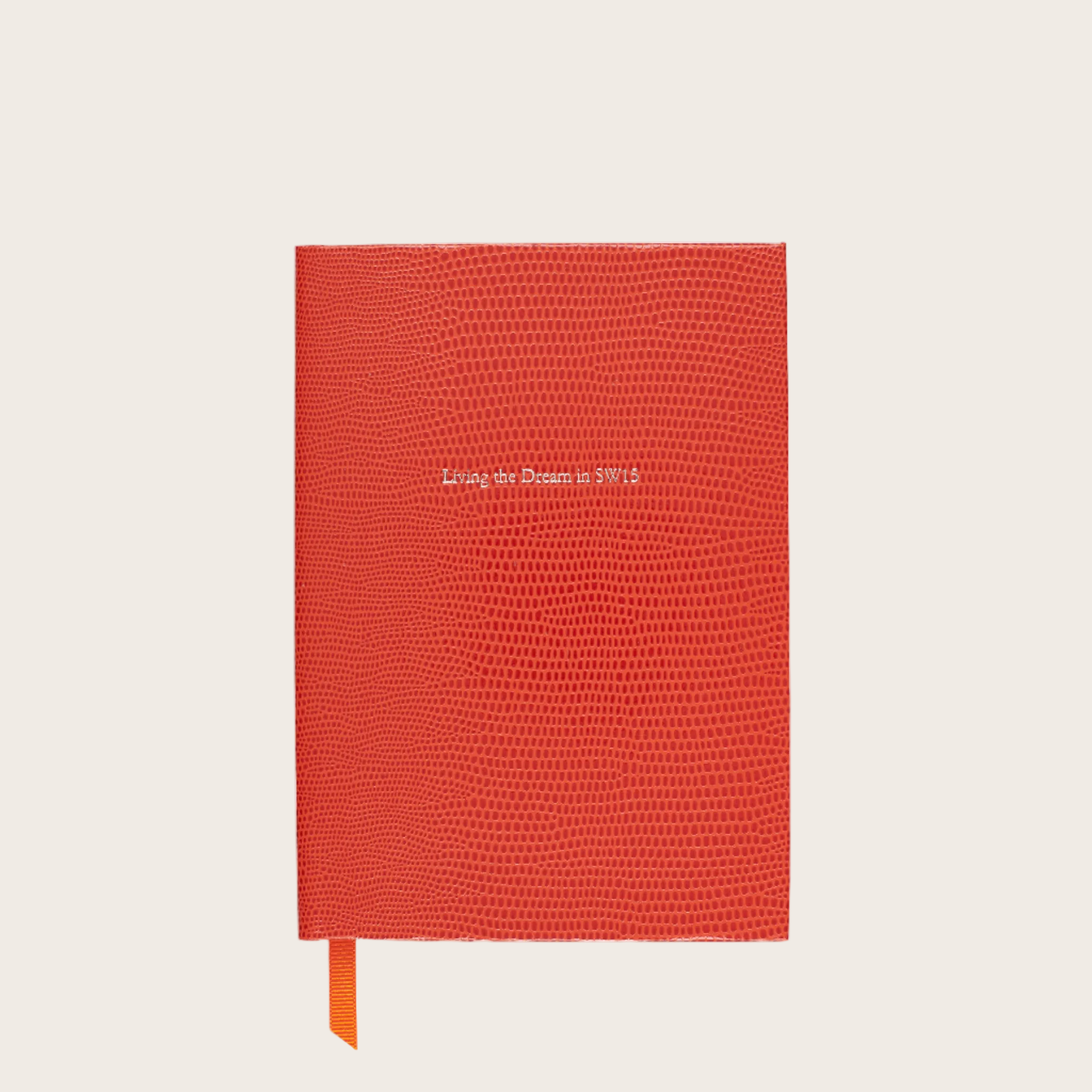 Small SW15 Pellaq Notebook in Flame Orange Lizard