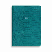 Load image into Gallery viewer, Large Belgravia Diary 2024 in Sapphire Croc - LIMITED STOCK
