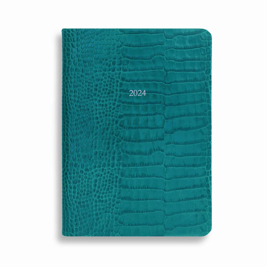 Large Belgravia Diary 2024 in Sapphire Croc - LIMITED STOCK