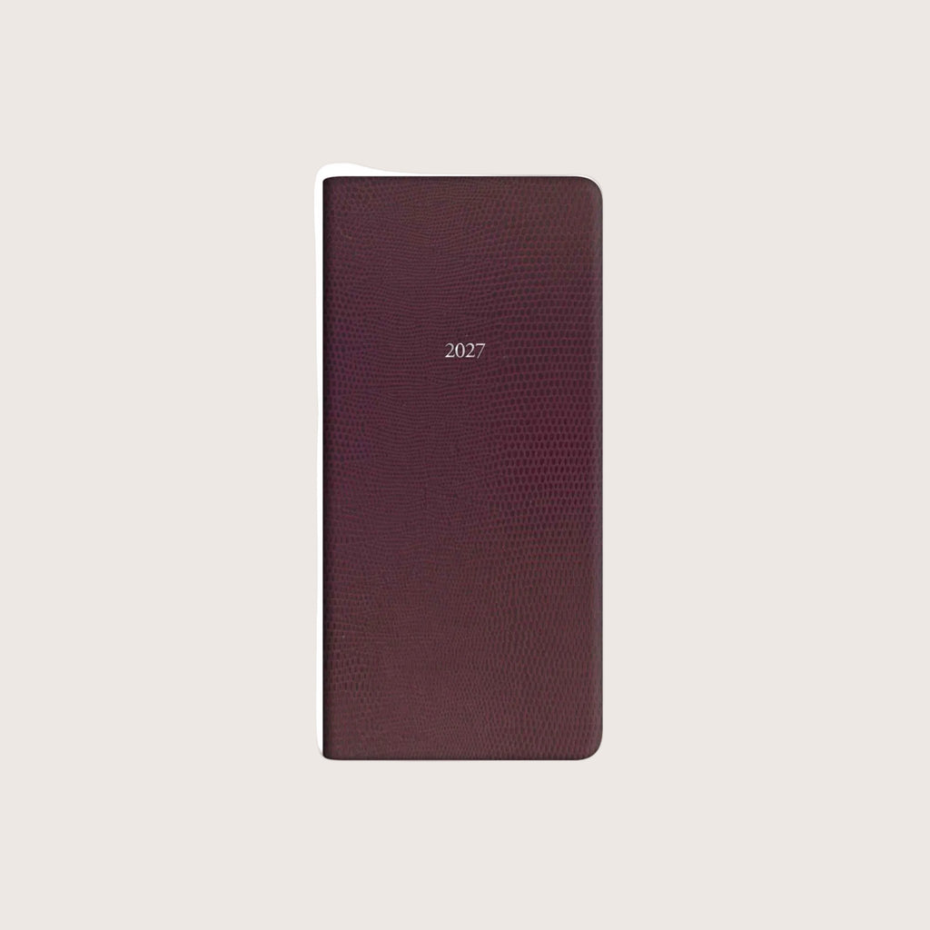 Slim Pocket Pellaq Belgravia Diary 2027 in Burgundy Lizard