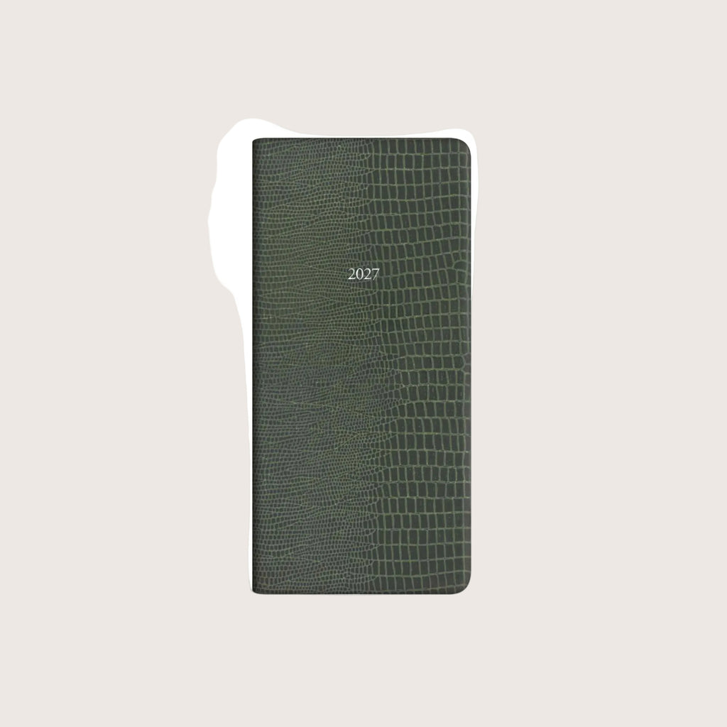 Slim Pocket Pellaq Belgravia Diary 2027 in Khaki Iguana