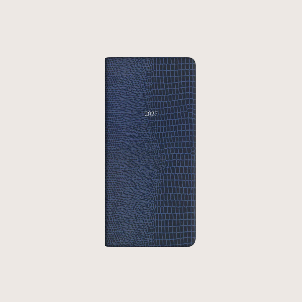 Slim Pocket Pellaq Belgravia Diary 2027 in Marine Blue Iguana