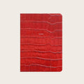 Midsize Ruled Leather Notebook in Spiced Jam Croc