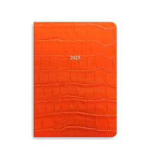 Load image into Gallery viewer, Large Belgravia Diary 2025 in Tangerine Orange Croc
