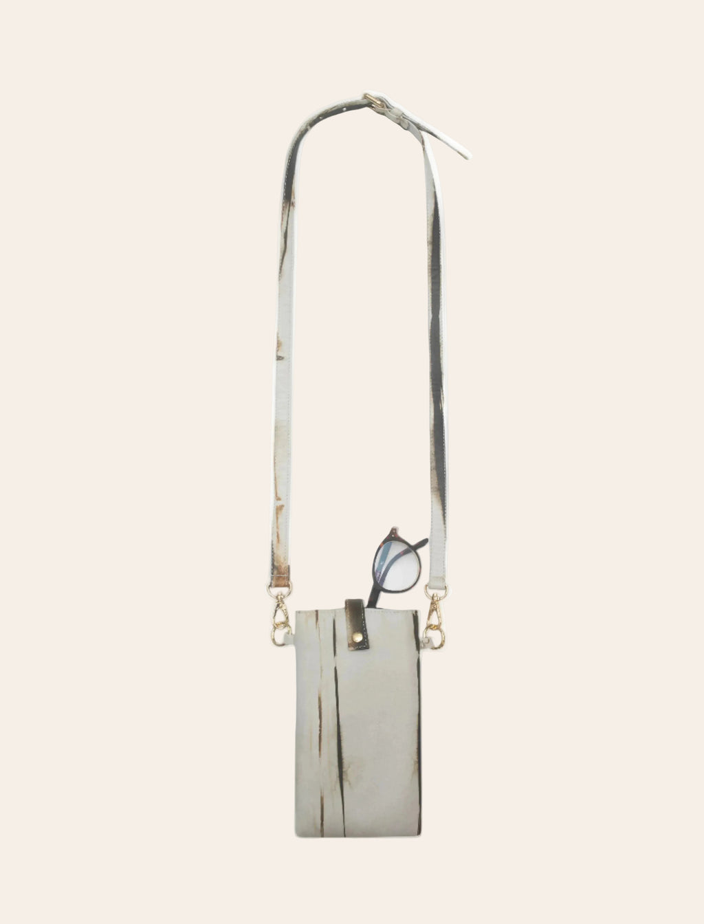 Leather Phone Crossbody Pouch in Tie Dye